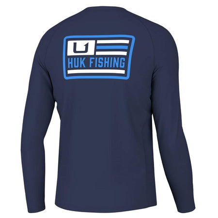 Huk Farm Pursuit Anti-Microbial Long Sleeve Shirt Naval Academy Small