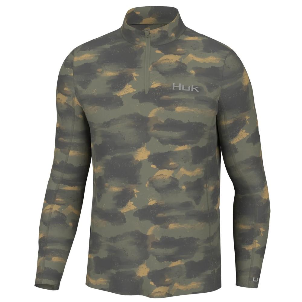 Huk Camden Coldfront 1/4 Zip Wind Resistant Long Sleeve Shirt Camden Moss XL