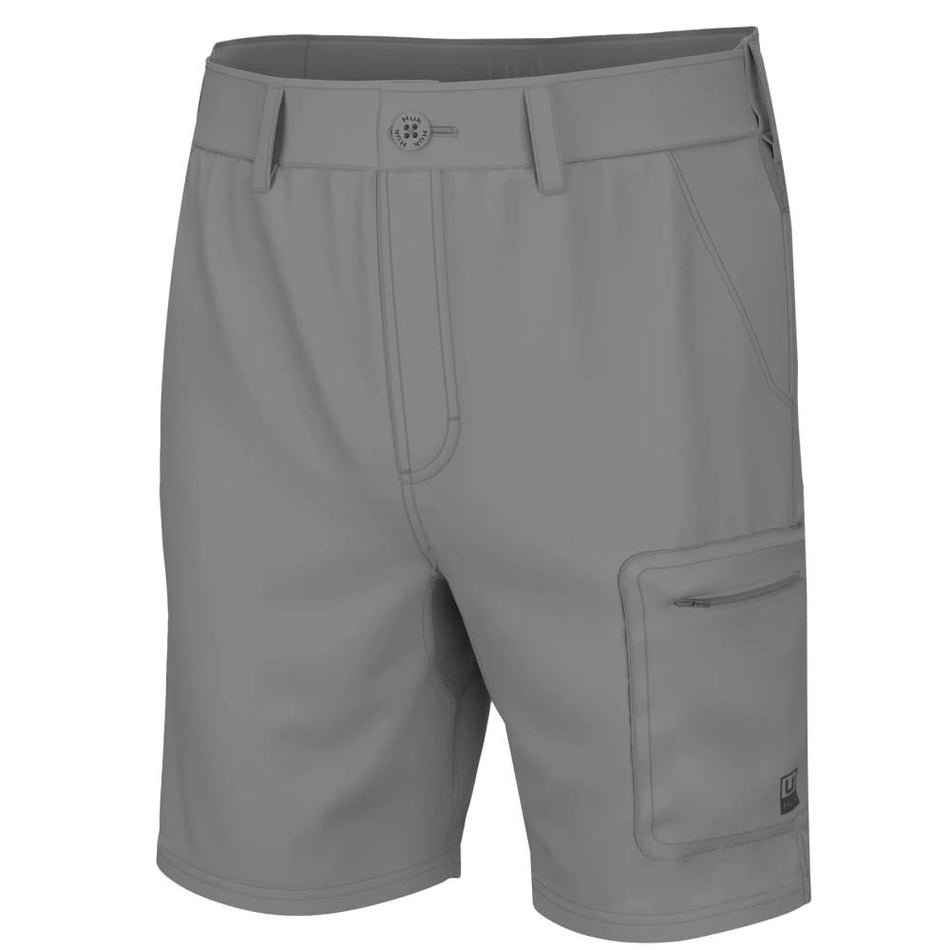 Huk Next Level 7 Inch Quick-Dry Fishing Shorts Overcast Grey S