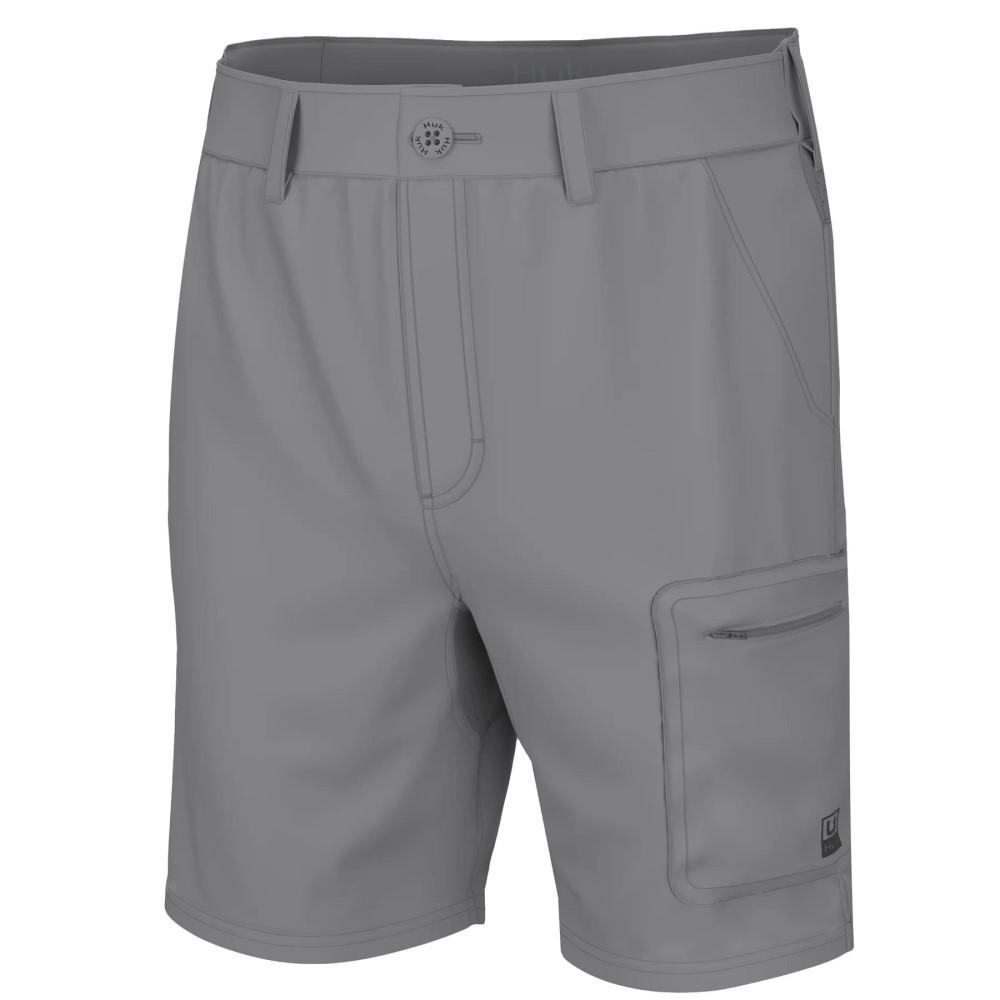 Huk Next Level Overcast Grey 7" Technical Fishing Short XL