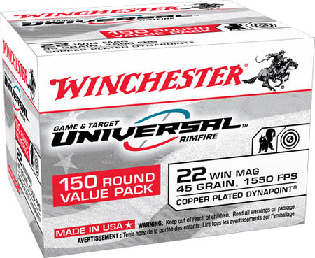 Winchester Universal .22 Magnum / WMR 45 grain LEAD HOLLOW POINT ammunition