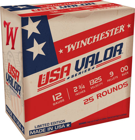 Winchester USA Valor 9 Pellets Shotgun Ammo 12 Gauge 2.75 in 1-1/8 oz 00 Buck