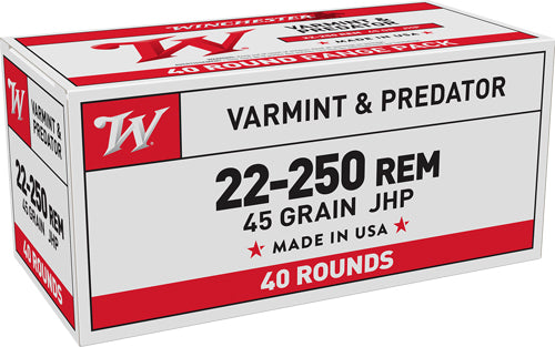Winchester USA Jacketed Hollow Point 45 Grain .22-250 Remington 3950 fps