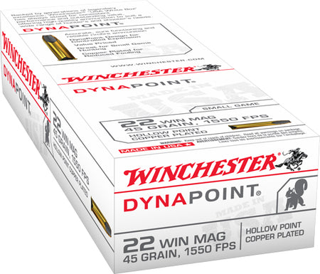 Winchester USA Dynapoint Pistol Ammo 22 Mag 45 gr. Copper Plated Hollow Point (CPHP)
