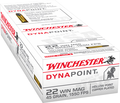 Winchester USA Dynapoint Pistol Ammo 22 Mag 45 gr. Copper Plated Hollow Point (CPHP)