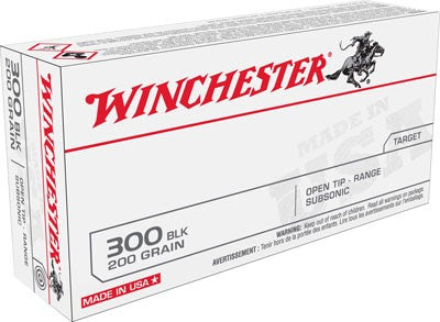 Winchester USA Rifle Ammo 300 AAC Blackout 200 gr. Open Tip USA 20 rd.