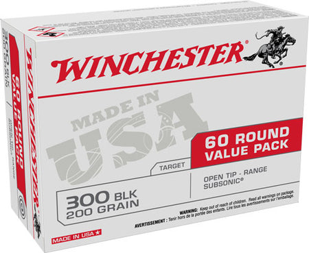 Winchester USA White Box Value Pack .300 AAC Blackout 200 grain Open Tip Range Subsonic ammunition
