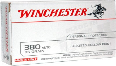 Winchester USA Jacketed Hollow Point 95 Grain .380 ACP/Auto 955 fps