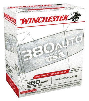 Winchester USA Full Metal Jacket 95 Grain .380 ACP/Auto 955 fps