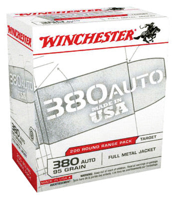 Winchester USA Full Metal Jacket 95 Grain .380 ACP/Auto 955 fps