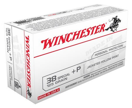 Winchester USA +P Jacketed Hollow Point 125 Grain .38 Special 945 fps