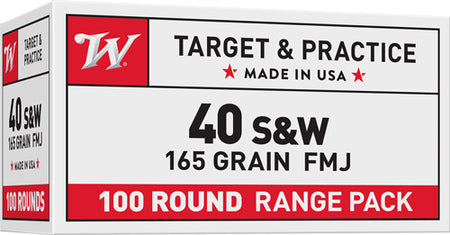 Winchester .40 S&W 165 Grain Full Metal Jacket Range Ammunition
