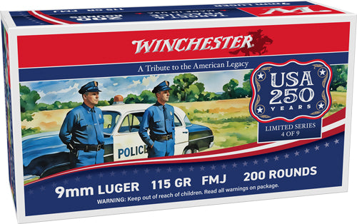 WINCHESTER USA 9MM LUGER 115GR 1000RD CASE LOT 250TH ANV.