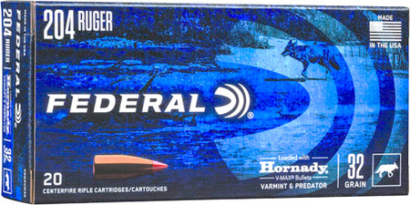Federal Varmint & Predator .204 Ruger 32 grain Hornady V-Max ammunition