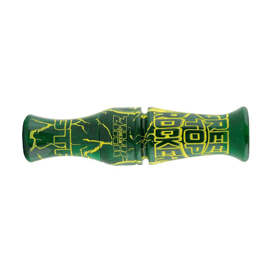 Zink Green Top Rocker Duck Mouth Call Green Envy Extra Reeds Included