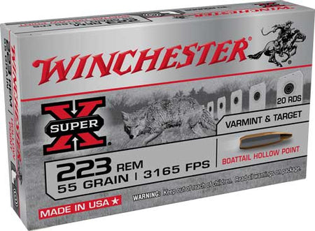Winchester Power-Point Hollow Point Boat Tail 55 Grain .223 Remington 3165 fps