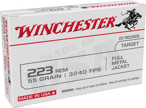 Winchester USA Full Metal Jacket 55 Grain .223 Remington 3240 fps