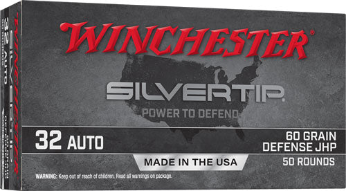 Winchester Silvertip .32 ACP 60 grain Jacketed Hollow Point ammunition