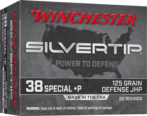 Winchester  +P Silvertip Jacket Hollow Point 125 Grain .38 Special 945 fps