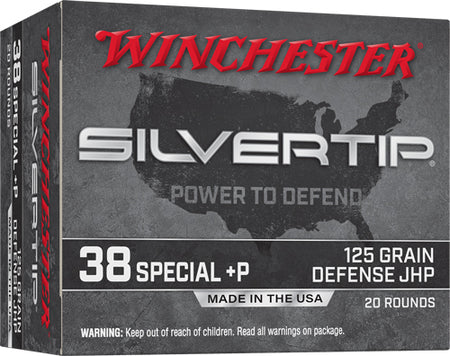 Winchester  +P Silvertip Jacket Hollow Point 125 Grain .38 Special 945 fps