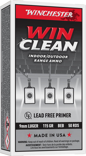 Winchester Super X WinClean 9mm Luger / Parabellum 115 grain Brass Enclosed Base ammunition