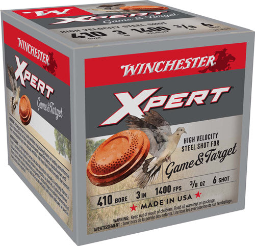 Winchester Xpert Game & Target HIgh Velocity Shotgun Ammo .410 Bore 3 in 3/8 oz #6