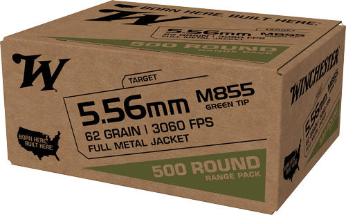 Winchester M855 Green Tip Range Pack 5.56x45mm NATO 62 grain Full Metal Jacket ammunition
