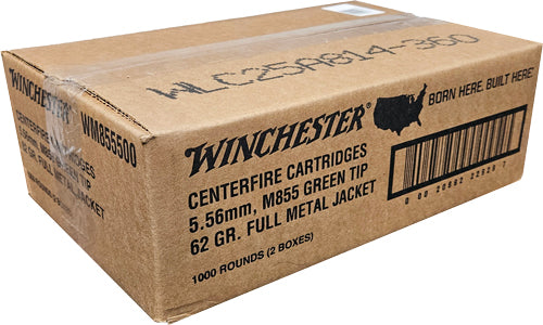 Winchester M855 Green Tip Range Pack 5.56x45mm NATO 62 grain Full Metal Jacket ammunition
