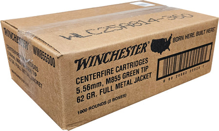 Winchester M855 Green Tip Range Pack 5.56x45mm NATO 62 grain Full Metal Jacket ammunition