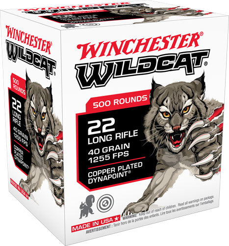 Winchester Wildcat Copper Plated DynaPoint 40 Grain .22 Long Rifle 1255 fps