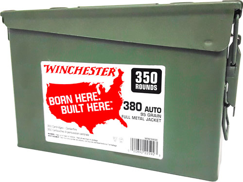 Winchester USA .380 ACP/Auto 95 grain Full Metal Jacket ammunition