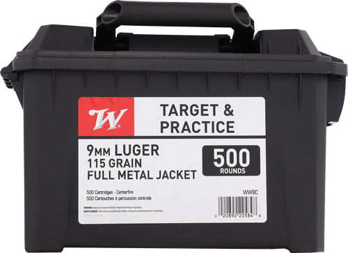 Winchester USA Field Box 9mm Luger / Parabellum 115 grain Full Metal Jacket ammunition