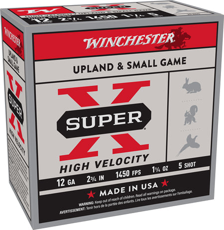 Winchester X12HV5 Super X High Velocity 12 Gauge 2-3/4 1-1/4oz #5 1450 fps