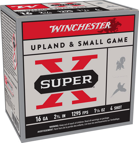Winchester X16H4 Super X Heavy Game Load 16 Gauge 2-3/4 1-1/8oz #4 1295 fps