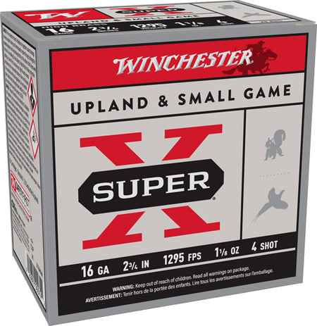 Winchester X16H4 Super X Heavy Game Load 16 Gauge 2-3/4 1-1/8oz #4 1295 fps