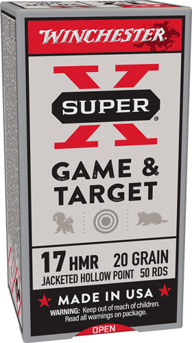 Winchester Super-X Rimfire Ammo 17 HMR 20 gr. Jacketed Hollow Point (JHP) 