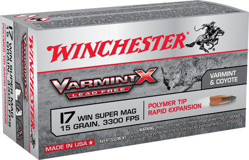 Winchester Varmint X Lead Free .17 WSM 15 grain Polymer Tip Rapid Expansion ammunition