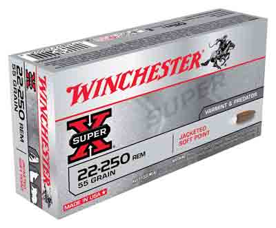 Winchester Super X Jacketed Soft Point 55 Grain .22-250 Remington 3680 fps