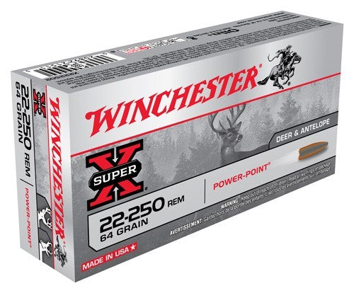 Winchester Super X Power-Point 64 Grain .22-250 Remington 3500 fps