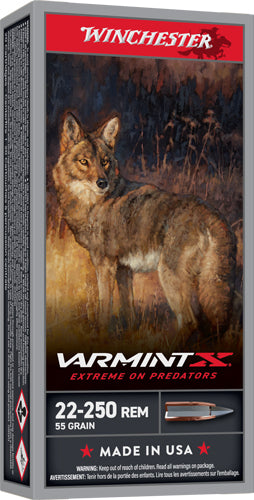 Winchester Varmint X .22-250 Remington 55 grain Extreme Point ammunition
