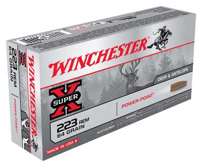 Winchester Super-X .223 Remington 64 grain Power-Point ammunition