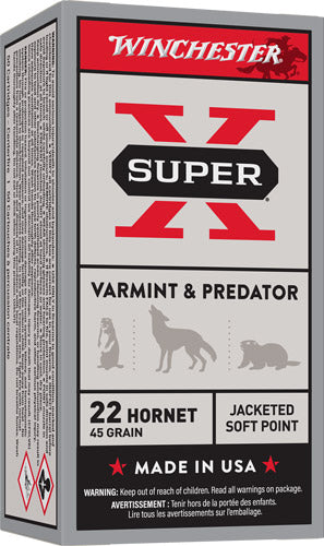 Winchester Super X .22 Hornet 45 grain Jacketed Soft Point ammunition
