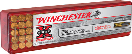 Winchester Super X Power-Point Copper Plated 40 Grain .22 Long Rifle 1280 fps