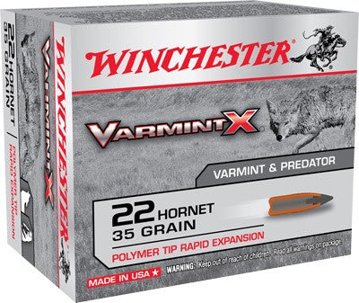 Winchester Varmint X .22 Hornet 35 grain Polymer Tip Rapid Expansion ammunition