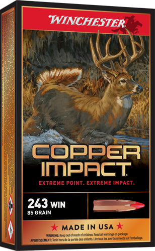 Winchester Deer Season XP Copper Impact Copper Extreme Point Lead-Free 85 Grain .243 Winchester 3260 fps
