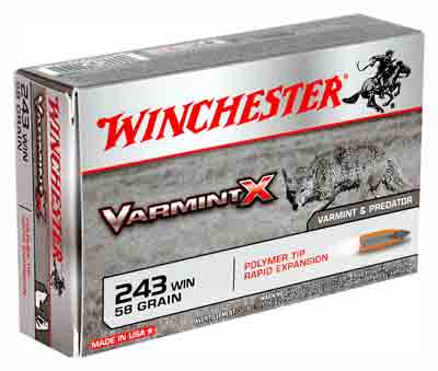 Winchester Varmint X Polymer Tip Rapid Expansion 58 Grain .243 Winchester 3850 fps