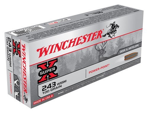 Winchester Super-X .243 WSSM 100 grain Power-Point ammunition