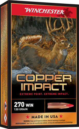 Winchester Copper Impact Copper Extreme Point Lead-Free 130 Grain .270 Winchester 3000 fps