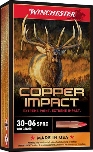 Winchester Copper Impact Copper Extreme Point Lead-Free 180 Grain .30-06 Springfield 2725 fps