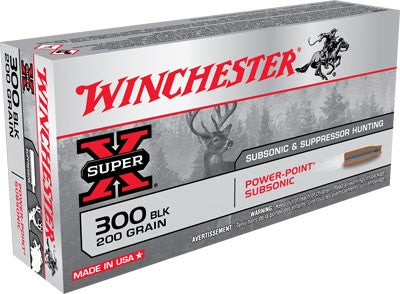 Winchester Super X .300 AAC Blackout 200 grain Power-Point Subsonic ammunition